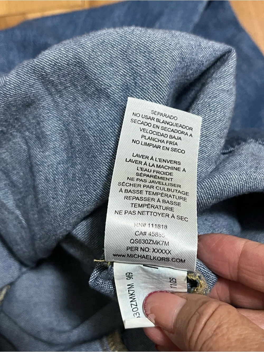 NWT Michael Kors Wide Leg Chambray Drawstring Pants XL